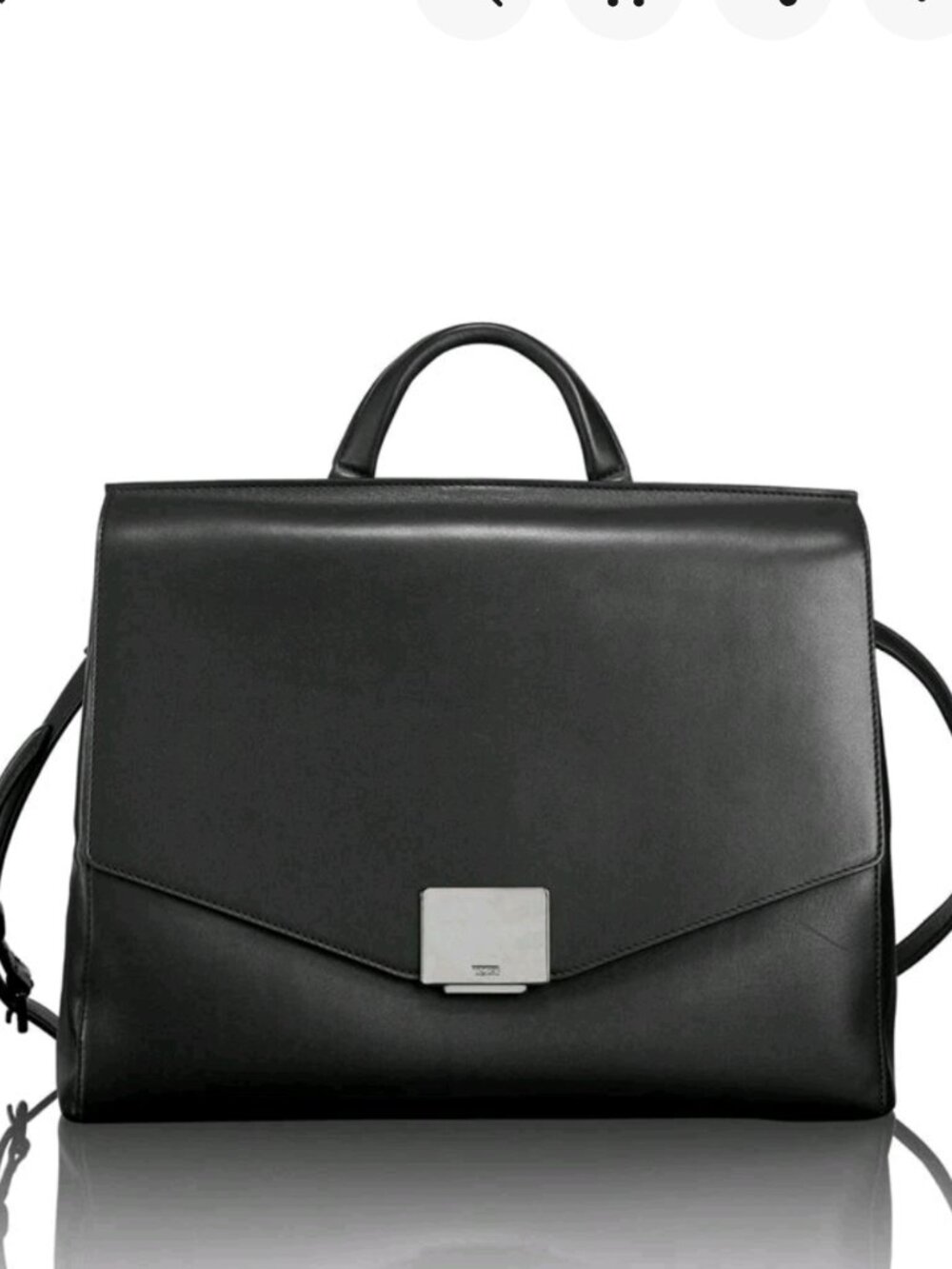 Tumi Mariella Tavi Black Leather Satchel Crossbody Bag